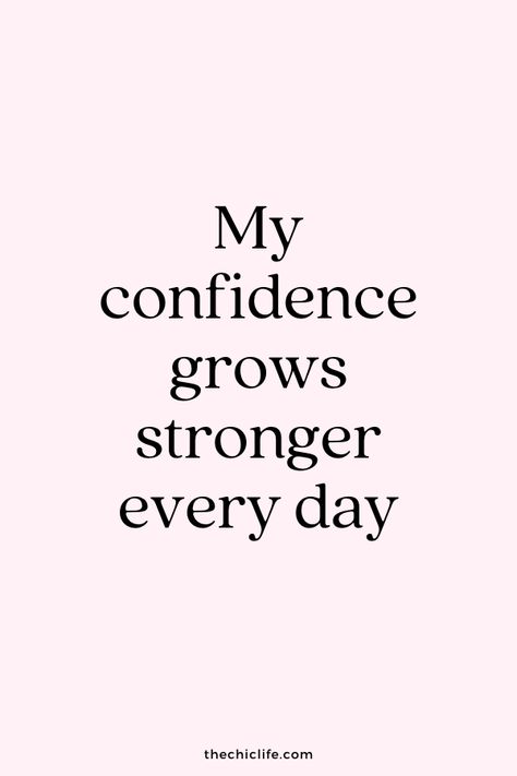 My confidence grows stronger every day | Click to get the FULL list of 111 amazing Affirmations for Confidence and Self-Esteem #affirmations Dream Vision Board, Vision Board Affirmations, Vision Board Manifestation, Vision Board Inspiration, Daily Positive Affirmations, Words Of Affirmation, Self Love Affirmations, Positive Self Affirmations, Love Affirmations