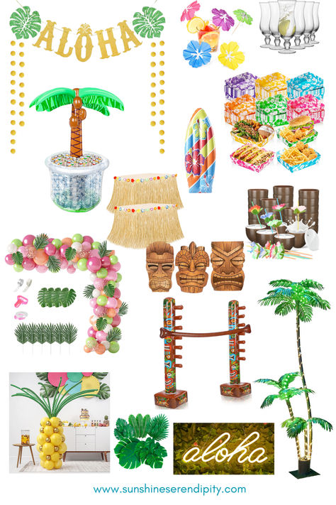 Get ready to hula with the best Luau Party Decor! From tiki faces to light up palm trees, make your summer bash a hit with these Amazon finds.  #affiliate #summerparty #luau #luauparty #summerparty #partythemes Hawaii Theme Pool Party, Beach Pool Party Decorations, Tiki Party Decorations Diy, Hawaii Party Decor, Luau Bachelorette Party Ideas, Hawaii Pool Party Ideas, Hawaiian Party Decorations For Adults, Diy Tropical Party Decorations, Diy Hawaiian Party Decorations