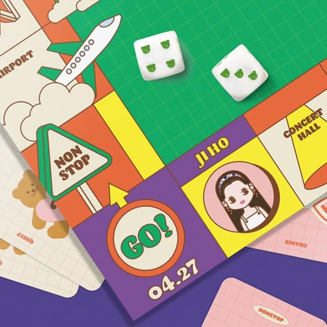 Monopoly Theme, Pubmat Ideas, Board Game Design, 카드 디자인, Game Start, 캐릭터 드로잉, Graphic Design Lessons, Graphic Design Fun, Oh My Girl