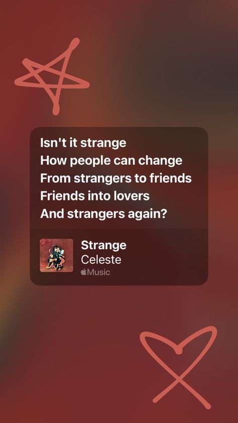 Strange by Celeste, strangers to friends to lovers. Relationship, break up quote, lyrics Friendship Lyrics, Songs With Deep Meaning, Strangers To Friends, Strangers To Lovers, Stranger Quotes, Friends Change, People Can Change, Friends To Lovers, Clever Captions For Instagram