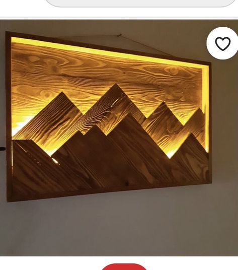 Led Light Table, Wooden Lights, Mountain Wood Wall Art, Wood Art Diy, Workbench Plans Diy, Led Wall Art, Wood Wall Art Diy, Diy Furniture Easy, Wall Decor Design