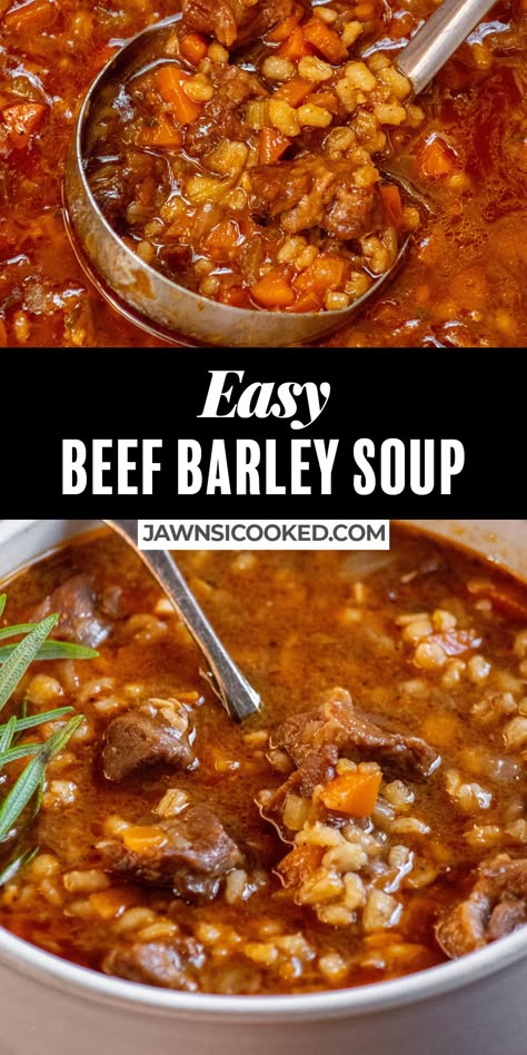 London Broil Soup Recipes, Chuck Roast Soup Recipes Crockpot, Beef Shank Recipe Crockpot Soup, Easy Beef And Barley Soup, Easy Beef Barley Soup In Crockpot, Beef With Barley Soup, Beef Barley Soup With Leftover Roast, Leftover Roast Beef Recipes Soup, Beef And Barley Soup Stovetop