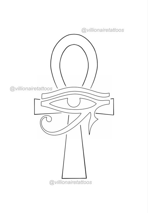 Outline Tattoo Stencil, Ankh Tattoo Design, Egypt Tattoo Design, Egyptian Eye Tattoos, Half Sleeve Tattoo Stencils, Ankh Tattoo, Horus Tattoo, Flowers Tattoos, Starověký Egypt