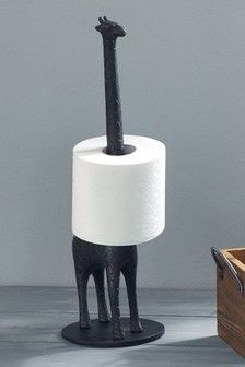 Giraffe Toilet Roll Holder Toilet Roll Holder Black, Elephant Lamp, Kitchen Roll Holder, Fruit Holder, Geometric Tiles, Resin Sculpture, Kitchen Roll, Hanging Towels, Metal Pipe