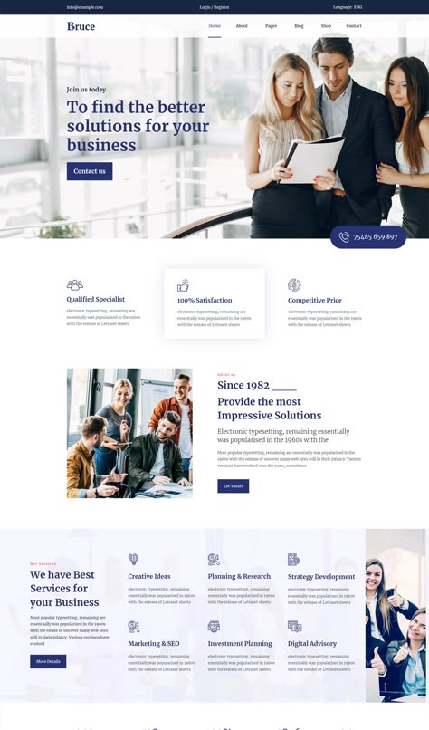 Creative Multipurpose HTML Website Template Squarespace Landing Page, Investor Relations Website Design, Square Space Website Templates, Web Development Agency Website Design, Squarespace 7.1 Design, Html Website, Html Website Templates, Business Website Design, Html Templates