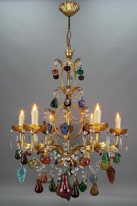 Beautiful Ceiling Lights, Hanging Light Pendant Bedroom, Venetian Glass Chandelier, Vintage Style Chandelier, Floral Pendant Light, Updated Chandelier, Bohemian Lights, Fruit Chandelier, Funky Chandelier