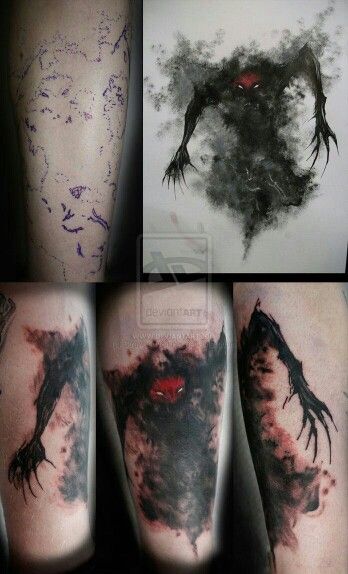 Insidious tattoo Insidious Tattoo, Insidious Demon, Great Tattoo Ideas, Demon Tattoos, Occult Tattoo, Demon Tattoo, Wicked Tattoos, Sweet Tattoos, Horror Tattoo