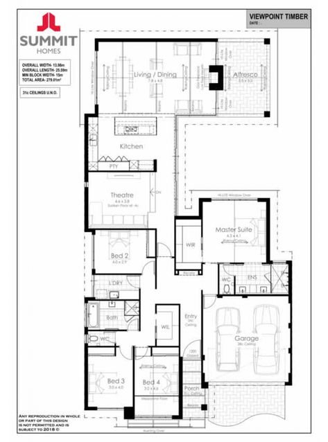 The Viewpoint Timber Display Home by Summit Homes in Newport Geographe, Geographe, Busselton | newhousing.com.au Floor Plans Architecture, U Shaped House Plans, House Plans Australia, Sloping Lot House Plan, Circle House, Summit Homes, High End Residential, Architectural Design Studio, Duplex Plans