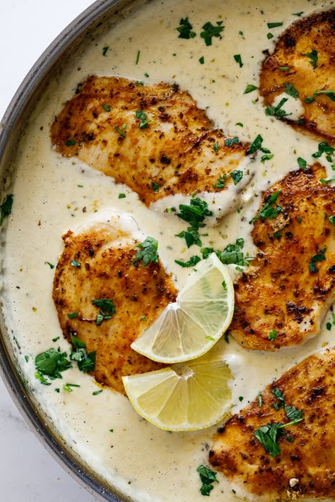 Lemon Garlic Chicken Breast, Chicken With Lemon, Creamy Lemon Chicken, Crockpot Healthy, One Pot Dinners, Chicken Healthy, Diner Recept, Dinner Recipes For Family, Creamy Parmesan