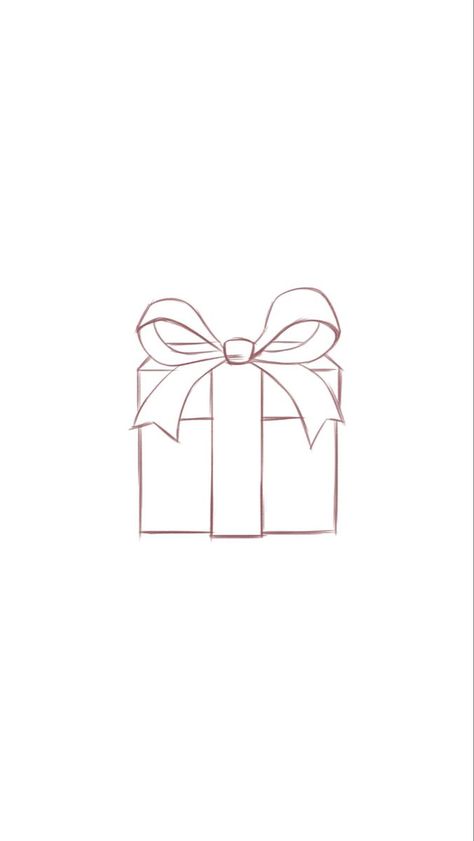 Present Tattoo Gift, Gift Tattoo Present, Present Drawing Easy, Gift Box Tattoo, Christmas Present Drawing, Christmas Gift Drawing, Diy Eid Cards, Present Drawing, Bow Drawing