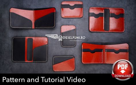 Buy Set of 7 Leather Wallet Patterns Leather DIY Pdf Download online on Etsy India. Shop for handmade, vintage and unique Accessories items from DieselpunkRo online on Etsy Leather Pdf Pattern, Leder Diy, Wallet Template, Diy En Cuir, Leather Wallet Pattern, Leather Craft Patterns, Minimalist Cards, Manual Work, Tie Pattern