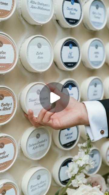 PartySlate.com on Instagram: "Is this the coolest wedding seating chart...ever? Richelle and Danielle kept guests cool at their summer wedding in Malibu thanks to Dibs Ice Cream Bites (in place of traditional place cards).

Their planner, @cmg_events knows guest experience matters. Find a planner like CMG Weddings & Events — and more near you — on PartySlate.com. Link in bio!

🗒️ planner: @cmg_events
🍦 build: @maxwellbuilds.designs
💐 floral: @primroseandpetals
📸 photographer: @victoriagoldphotography
🎶 entertainment: @voxdjs

Creative Wedding Idea | Wedding Place Card Ideas | Summer Wedding Hack | #summerwedding #weddingideas #seatingchart #placecards" Wedding Find Your Seat Ideas, Find Your Seat Wedding Ideas, Seating Chart Wedding Ideas, Wedding Place Card Ideas, Creative Seating Cards, Wedding Entertainment Ideas, Place Card Ideas, Ice Cream Bites, Reception Signage