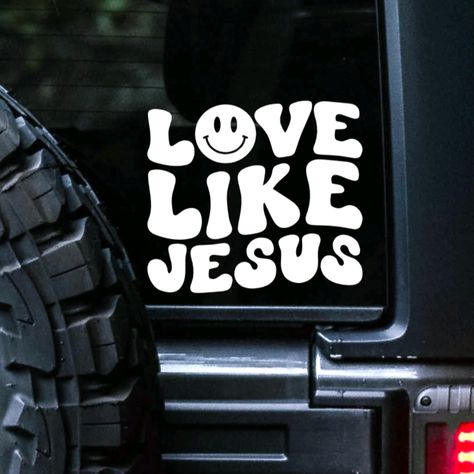 Jesus Decals, Christian Car Decals, Christian Decals, Law Of Attraction Meditation, Car Dream, Car Sticker Design, Decal Ideas, Church Youth, Love Like Jesus