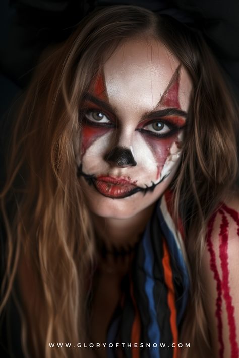 Explore unique Halloween makeup ideas to stand out at any party. Discover creative looks and get inspired for your next spooky transformation! Halloween makeup looks, creative Halloween makeup, easy Halloween makeup, Halloween makeup inspiration, simple Halloween makeup, clown Halloween makeup, scarecrow Halloween makeup, scary Halloween makeup, cute Halloween makeup ideas, pretty Halloween makeup, witch Halloween makeup, mermaid Halloween makeup, dark queen Halloween makeup, sorceress makeup. Halloween Makeup Ideas Pretty, Sorceress Makeup, Cute Halloween Makeup Ideas, Halloween Makeup Cute, Harlequin Makeup, Evil Clown Makeup, Witch Halloween Makeup, Makeup Looks Creative, Easy Clown Makeup