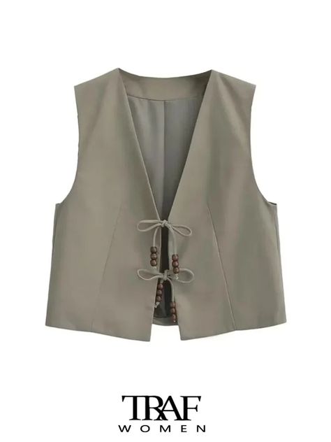 Smarter Shopping, Better Living! Aliexpress.com Fashion Sewing Projects, Waistcoat Women, Waistcoat Pattern, Fashion Portfolio Layout, Corset Sewing Pattern, Waistcoat Woman, Crop Vest, Sleeveless Coat, Fashion Design Patterns