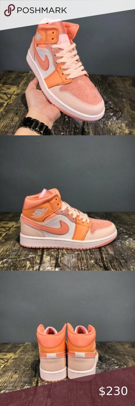 Nike Air Jordan 1 Middle Cut Apricot O Apricot Orange, Thanks For Coming, New Nike Air, Nike Air Jordan 1, New Nike, Air Jordan 1, All Brands, Saucony Sneaker, Nike Air Jordan