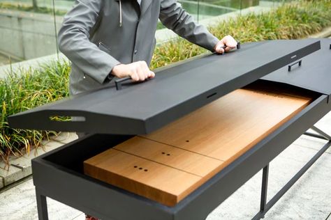 Outdoor Games Canada | Outdoor Shuffleboard and Table Tennis – Union Wood Co Outdoor Shuffleboard, Outdoor Table Tennis Table, Cnc Furniture Plans, Shuffleboard Tables, Shuffleboard Table, Cnc Furniture, Laminate Colours, Outdoor Game, Game Tables