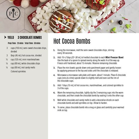 Make Your Own Hot Chocolate, Pampered Chef Inspired Recipes, Pureed Food, Mini Freezer, Pampered Chef Party, Pampered Chef Consultant, Pampered Chef Recipes, Bombe Recipe, Homemade Hot Chocolate