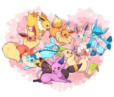 All Eeveelutions, Umbreon X Espeon, Sylveon Umbreon, Evee Evolution, Eevee Pikachu, Weird Pokemon, Pokémon Eevee, Eevee Cute, Pokemon Eevee Evolutions