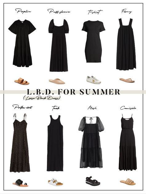 How to Style Black Dresses for Summer | kendi everyday Black Sundress Outfit, Summer Black Dress Outfit, Black Floral Dress Outfit, Dress Up A Black Dress, Short Black Dress Outfit, Long Black Dress Outfit, Black Dress Looks, Black Maxi Dress Outfit, Tie Dye Outfit