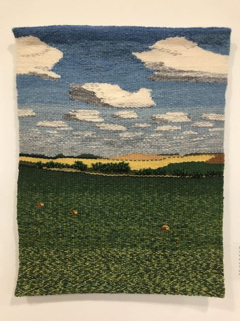 Weaving Landscapes, Woven Tapestry Art, Tapestry Landscape, Tapestry Loom Weaving, Landscape Tapestry, Tapestry Loom, Small Tapestry, Macrame Mirror, Weaving Loom Projects