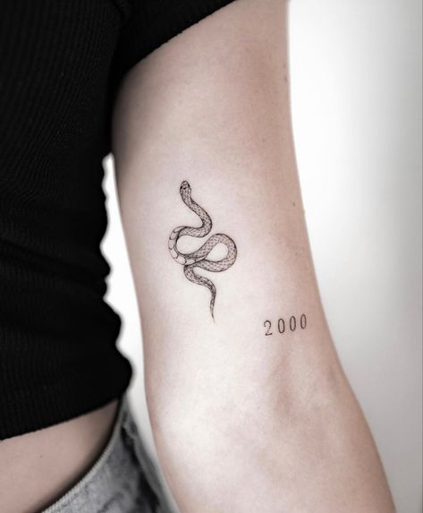 Feminine Snake Tattoo, Small Snake Tattoo, Cobra Tattoo, Serpent Tattoo, Snake Tattoo Design, Bicep Tattoo, Small Hand Tattoos, Dainty Tattoos, Subtle Tattoos