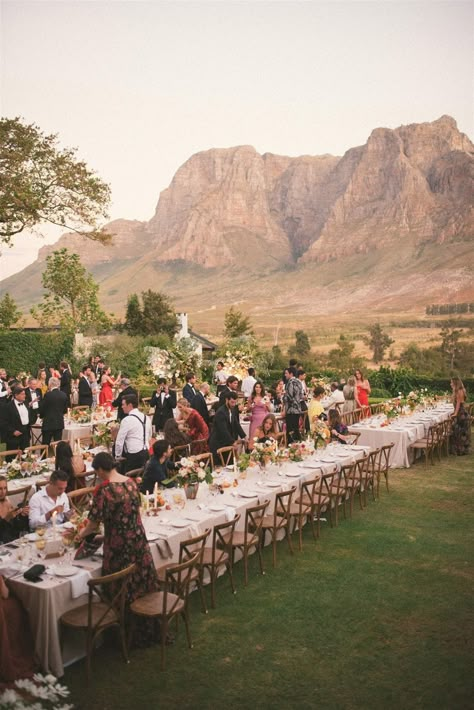 Bettina Looney & Carlos Segovia's Wedding in South Africa - Bettina Looney's Wedding Bettina Looney, South Africa Wedding, Africa Wedding, South African Weddings, Family Oriented, Outdoor Wedding Inspiration, Epic Wedding, Table Set Up, Four Days