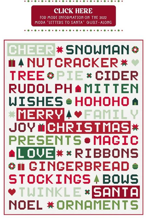 Letters To Santa Quilt Along, Letters To Santa Quilt, Santa Quilt, Alphabet Quilt, Letters To Santa, Christmas Quilt Patterns, Christmas Alphabet, Primitive Gatherings, Christmas Words