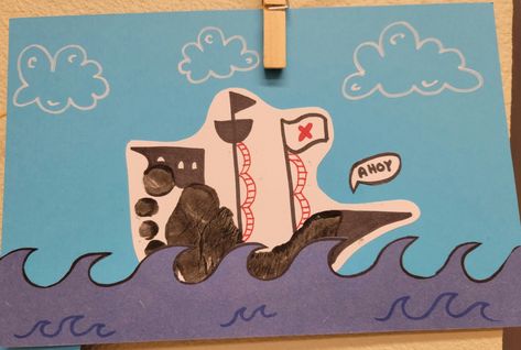 Pirate Footprint Art, Infant Room Ideas, Wild West Crafts, Nicu Crafts, Pirate Week, Infant Crafts, Infant Art, Boat Theme, Pirate Baby