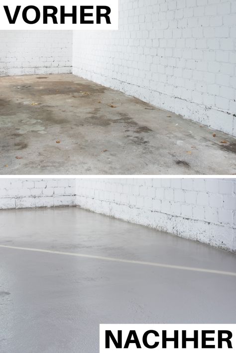 Nach der Behandlung mit dieser #farbe wirst du deine #garage nicht mehr wiedererkennen! #boden #streichen #beschichtung #auto #selbst Garage Door Update, Garage Storage Diy, Garage Boden, Garage Attic, Garage Floor Paint, Painting Tile Floors, Diy Garage Door, Garage Door Design, Washing Windows