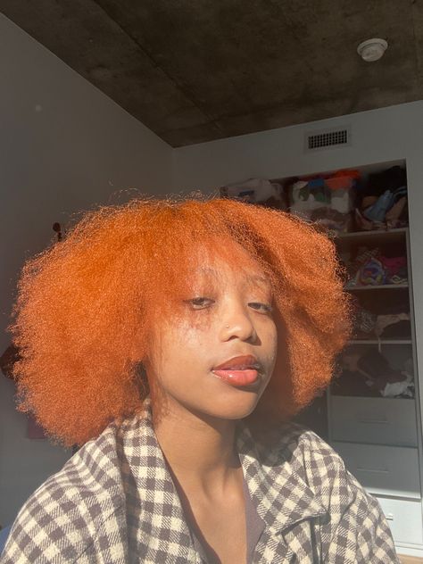 Ginger Afro, Hair Color Orange, Ginger Hair Color, Dyed Hair Inspiration, 4c Natural Hair, 4c Hairstyles, Color Inspo, Orange Hair, Hair Inspo Color