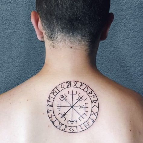 Norse Tattoo Men, Vegvisir Tattoo, Viking Compass Tattoo, Makeup Consultation, Runic Compass, Tattoo Chest, Money Tattoo, Men's Fashion Tips, Circle Tattoo