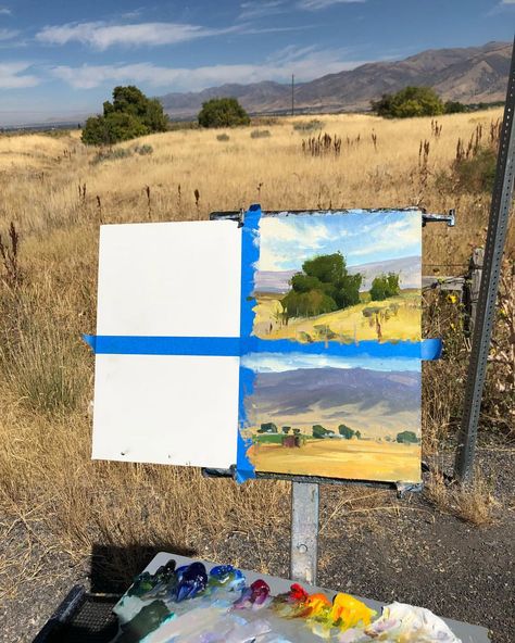 Josh Clare. Sketchin’. On my way home from doing a demo at Utah Plein air and couldn’t help myself. :) Plein Air Sketch, Plein Air Paintings Oil, Josh Clare, En Plein Air Painting, Plein Air Watercolor, On My Way Home, Plein Air Landscape, Air Painting, Outdoor Paint