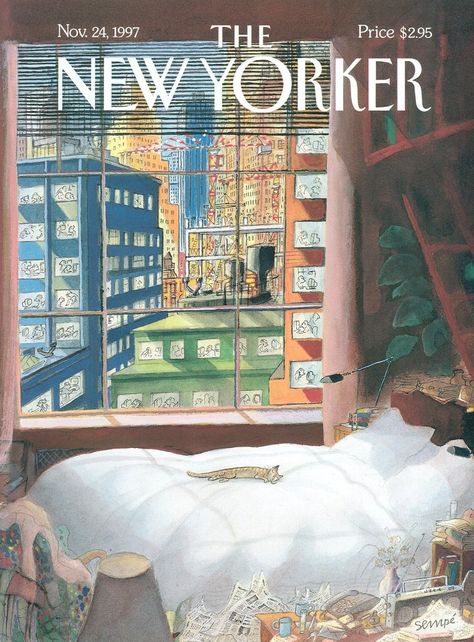 New Yorker Cover, The New Yorker Magazine, New Yorker Magazine, New Yorker Covers, Dorm Posters, Vintage Poster Art, Trik Fotografi, Cat Sleeping, Vintage Magazines