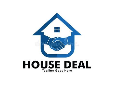 Mortgage Logo Design, Handshake Logo, Project Illustration, Property Agent, Marketing Logo Design, House Logo Design, House Property, Marketing Logo, Home Stay