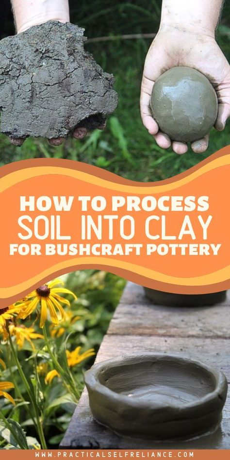 How to Process Soil into Clay for Pottery Earth Clay Crafts, Clay For Pottery, Pottery Diy, Clay People, Making Pottery, Homemade Clay, Random Crafts, Homesteading Skills, Pot Crafts