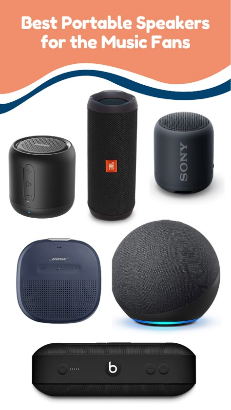 8 of the Best Portable Speakers for the Music Fans in Your Life It can sometimes be a bit difficult to pick out the best speaker, especially if we want it to be portable and durable. So we did the research for our music fans. Mini Speaker Bluetooth, Music Production Aesthetic, Speakers Aesthetic, Electronics Devices, Sony Speakers, Electronic Store, Best Portable Bluetooth Speaker, Home Speaker, Music Speaker