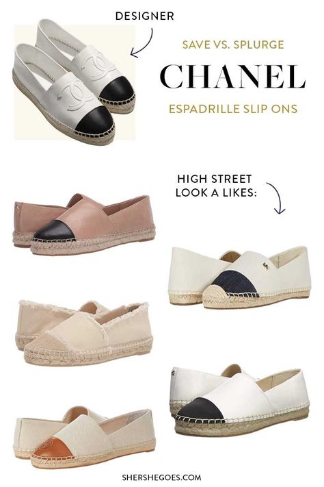 Chanel Espadrilles Outfit, Chanel Shoes Outfit, Espadrilles Chanel, Espadrilles Outfit, Save Vs Splurge, Designer Espadrilles, Chanel Espadrilles, Shoes Chanel, Espadrilles Shoes