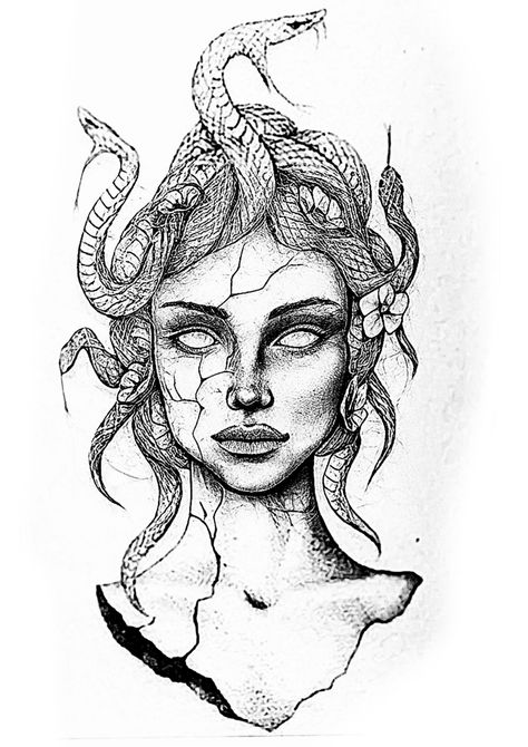 Medusa Drawing, Tato Dada, Medusa Tattoo Design, Tattoo Design Tattoo, Boho Art Drawings, Seni 2d, More Tattoo, Medusa Tattoo, Greek Tattoos