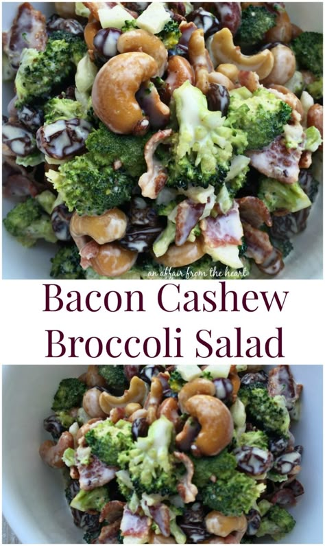 Cashew Broccoli, Bacon Broccoli, Broccoli Cauliflower Salad, Broccoli Salad Bacon, Broccoli Salad Recipe, Diner Recept, Bacon Salad, Cauliflower Salad, Salad Ideas