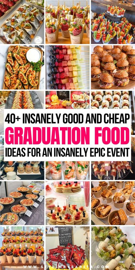 graduation food ideas Graduation Food Ideas Buffet, Grad Party Food Table, Cheap Graduation Party Ideas, Graduation Party Buffet, Grad Party Food Ideas, Candy Buffet Graduation Party, High School Graduation Party Food, Easy Graduation Party Food, Graduation Food Ideas