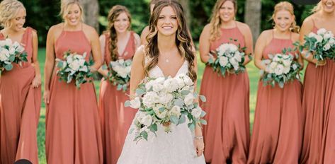 Rusty Rose Bridesmaid Dress, Rose Bridesmaid Dress, Holly Wedding, Vows Wedding, Rusty Rose, Rose Bridesmaid Dresses, Wedding Color Scheme, Marriage Vows, Spring Wedding Inspiration