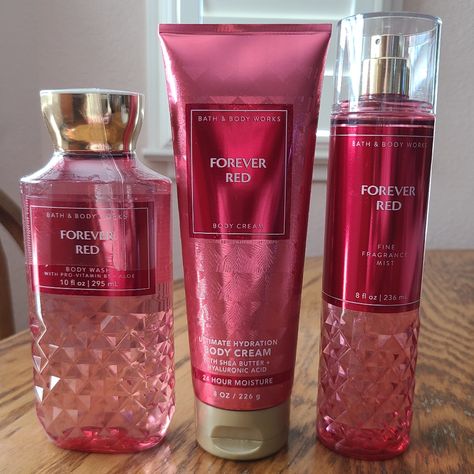 Nwt Bath & Body Works "Forever Red" 3-Piece Collection. Online Exclusive Includes A Body Wash, An Ultimate Hydration Body Cream, And A Fine Fragrance. Fragrance Notes Of Fiery Pomegranate, Red Peony, Rich Vanilla Rum, And Oak Wood. Brand New, Never Opened Or Used. Wash Retails For $16.95. Cream And Mist Retail For $18.95 Each + Tax And Shipping That I Paid. Smoke-Free Home With A Dog I Truly Appreciate You Popping By My Closet. Respectfully, Please Keep In Mind That Posh Takes 20% Of Every Sale Bath Body Works Perfume, Vanilla Rum, Victoria Secret Lotion, Bath N Body Works, Red Peony, Forever Red, Pretty Perfume Bottles, Bath Body Works Candles, Black Girls With Tattoos