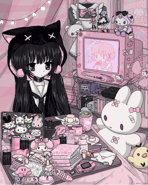 Yami Kawaii Art, Kawaii Goth, Yami Kawaii, Jirai Kei, Kawaii Art, Pastel Goth, Art Styles, Literally Me, Me Core