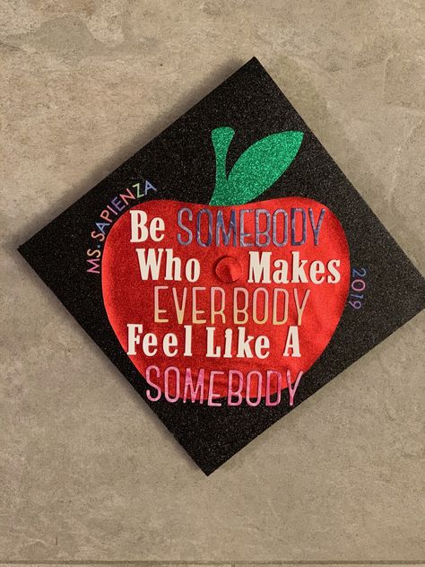 Masters Graduation Cap Education, Early Childhood Education Grad Cap, Special Education Graduation Cap Ideas, Education Masters Graduation Cap, Special Ed Graduation Cap, School Counseling Graduation Cap, Special Education Teacher Graduation Cap, School Counselor Graduation Cap, Counselor Graduation Cap