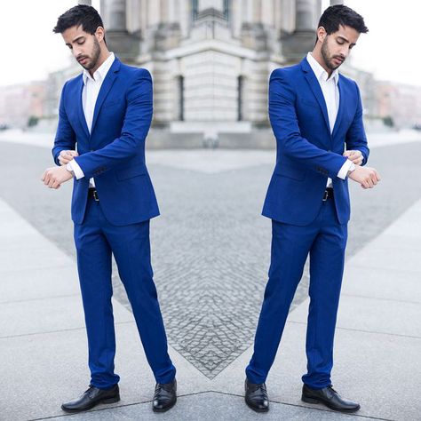 Coat Pant Design, Suit For Men Wedding, Royal Blue Blazers, Pant Design, Royal Blue Suit, Suit Man, Blue Suit Men, Business Jacket, Suits Men Business