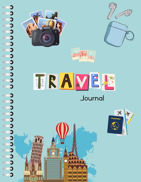 Travel Journal Cover for you dear ☘️ Stay tuned and follow for more 💫 #cover #planner #journal #traveljournal #travel #2024 Dubai Journal, Travel Book Design, Travel Journal Cover, Travel Journal Pages, Notes Book, Travel Life Hacks, Travel 2024, English Projects, Travel Collage