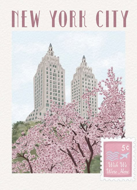 Preppy Poster Collage, New York Pink Wallpaper, Pink Aesthetic Wall Prints, Wall Posters For Room, 2025 Poster, New York Prints, Pink Pictures, Ipad Homescreen, Macbook Wallpapers