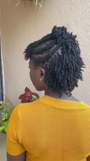 Short Sister Locks, Short Sister Locks Hairstyles, Microloc Inspiration, Starter Loc Journey, Sister Locs Hairstyles, Microloc Hairstyles, Micro Loc Styles, Coil Locs, Longer Hair Styles