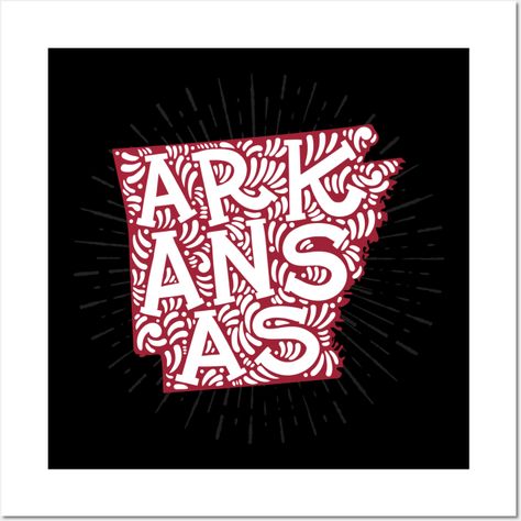 A design featuring the great state of Arkansas, the razorback state. -- Choose from our vast selection of art prints and posters to match with your desired size to make the perfect print or poster. Pick your favorite: Movies, TV Shows, Art, and so much more! Available in mini, small, medium, large, and extra-large depending on the design. For men, women, and children. Perfect for decoration. Arkansas State, Arkansas Razorbacks, Arkansas, North America, Extra Large, Favorite Movies, Print Design, Tv Shows, Art Print